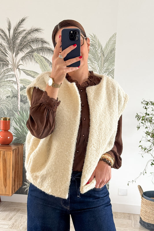 Gilet sans manches Maurice Ecru