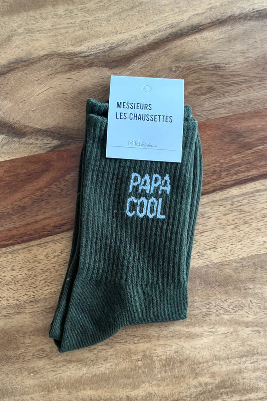 Chaussettes "Papa Cool" - Kaki