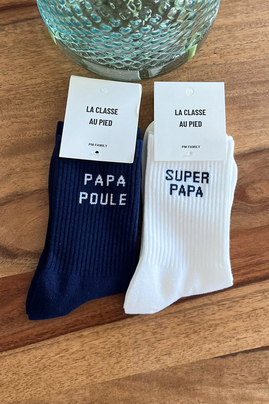 Chaussettes "Papa Poule" - Bleu marine