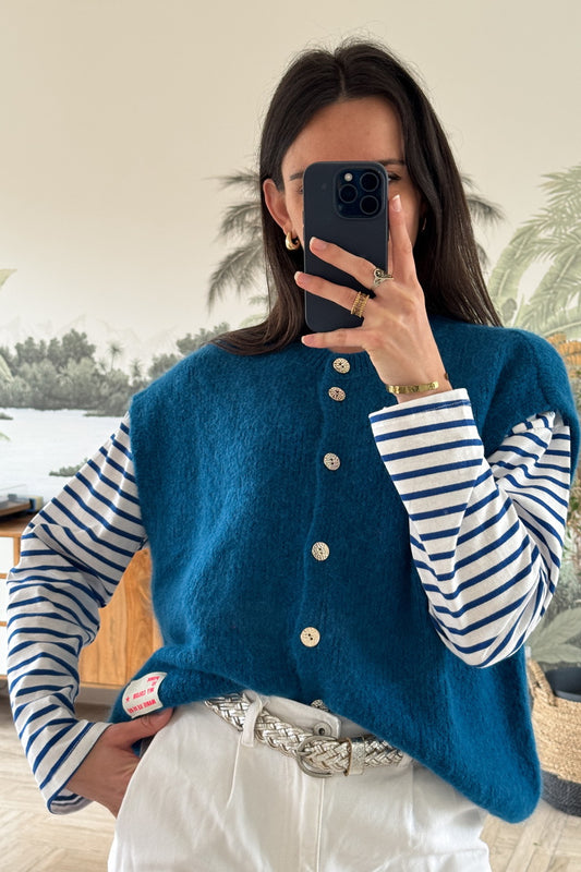 Gilet sans manches Charlie Bleu Paon