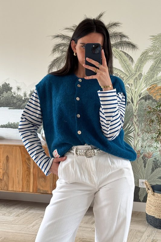 Gilet sans manches Charlie Bleu Paon