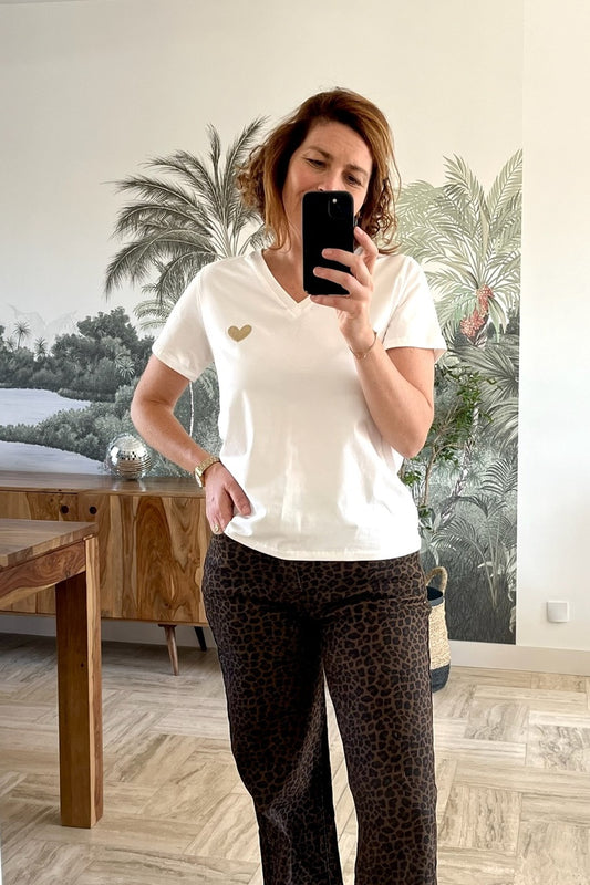 T-shirt Coeur Blanc