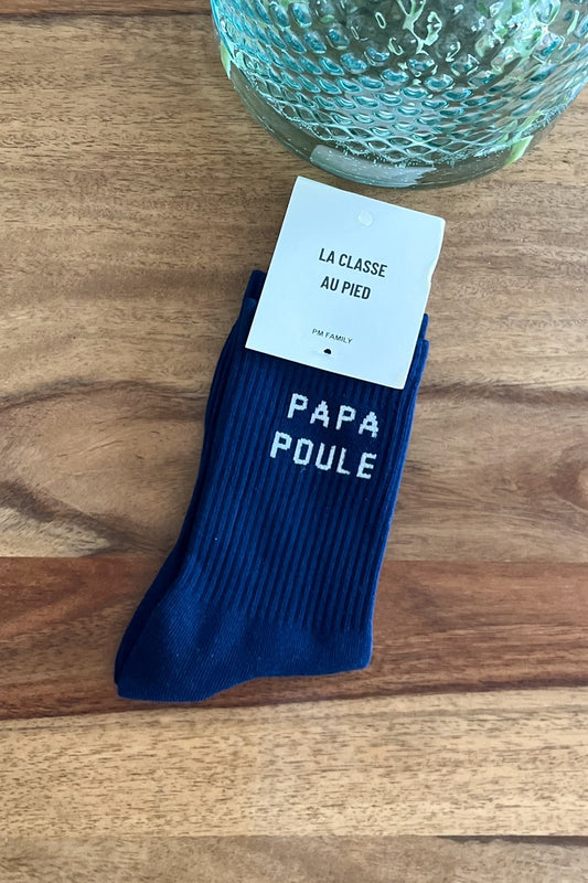 Chaussettes "Papa Poule" - Bleu marine