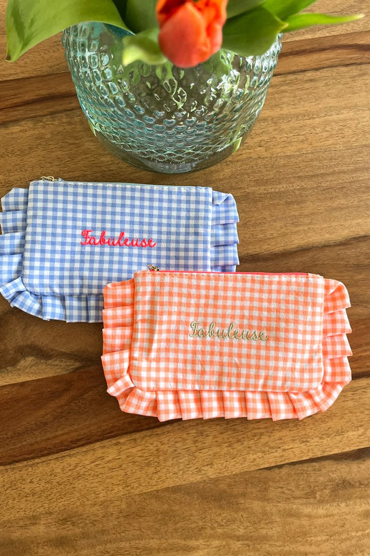 Pochette "Fabuleuse" vichy orange