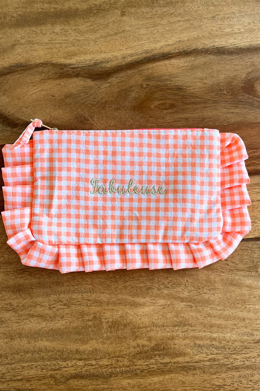 Pochette "Fabuleuse" vichy orange
