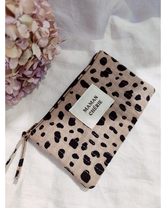 Pochette Maman Chérie Léopard Beige